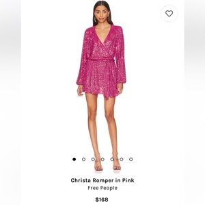 Free people sparkly pink Christa Romper